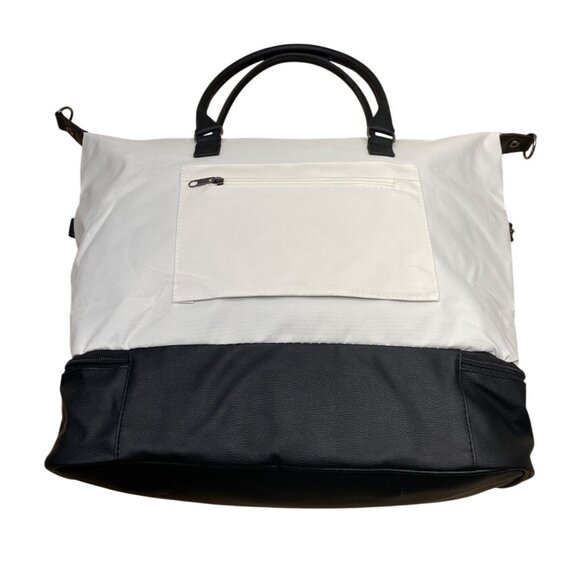 DSW Women’s White & Black Handles & Adjustable Strap Expandable Tote Bag Size XL - Picture 2 of 10